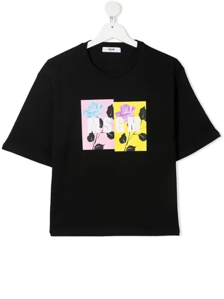 MSGM Kids футболка с короткими рукавами и графичным принтом