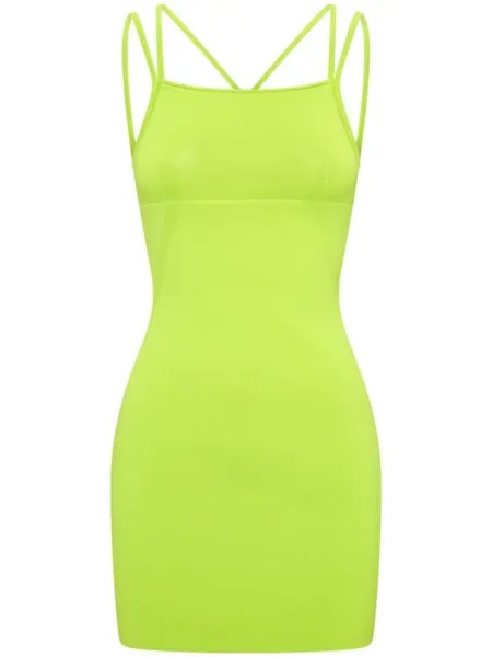 Dion Lee трикотажное платье мини на бретелях, зеленый