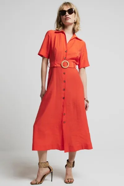 Рубашка-Рубашка с поясом River Island, красный