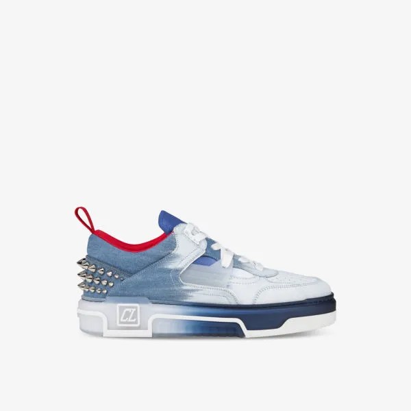 Низкие кроссовки из денима Astroloubi Christian Louboutin, синий