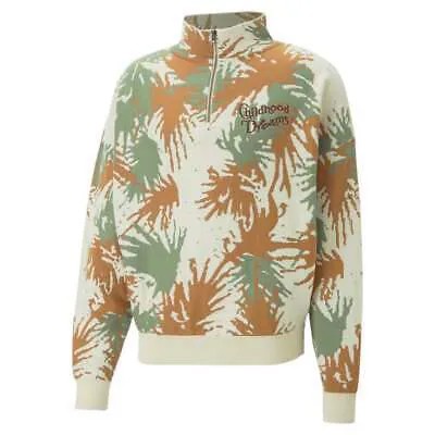 Puma Childhood Dreams X Graphic Quarter Zip Pullover Мужские белые повседневные топы 5368