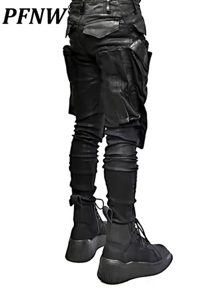 Мужской комбинезон с карманами PFNW DarkWear, однотонные брюки в стиле сафари, облегающий эластичный повседневный комбинезон, брюки-карандаш 12A4379