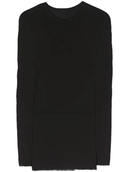 Issey Miyake топ тонкой вязки с бахромой, коричневый