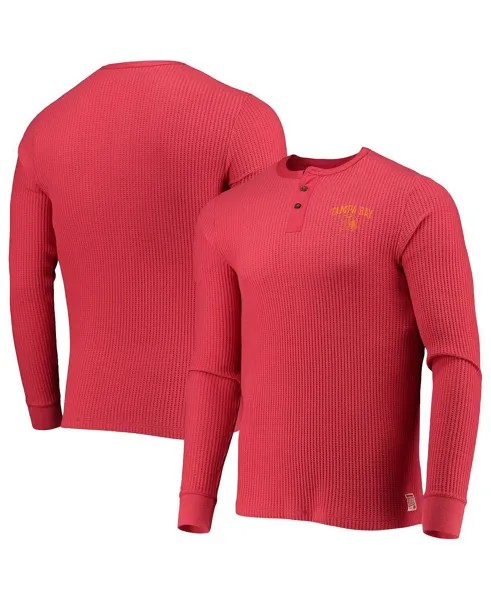 Мужская красная футболка tampa bay buccaneers thermal henley с длинным рукавом Junk Food, красный