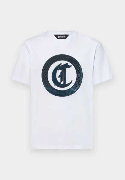 Футболки с принтом SNAKE LOGO Just Cavalli, белый