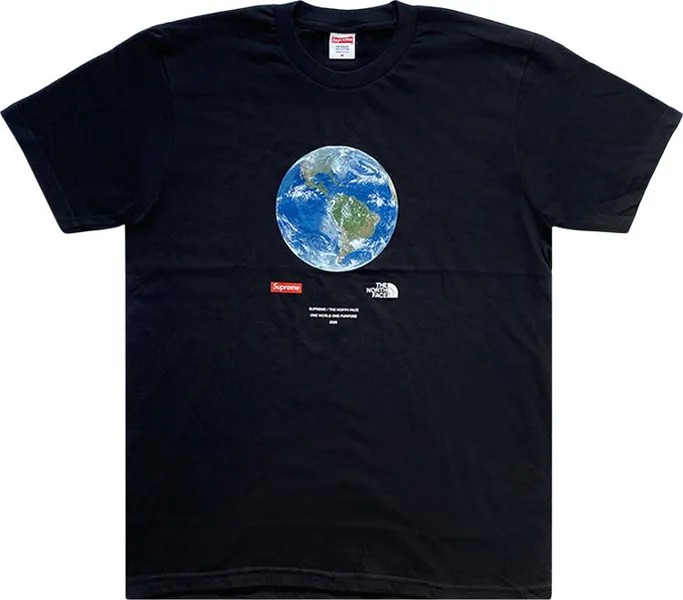 Футболка Supreme x The North Face One World Tee 'Black', черный