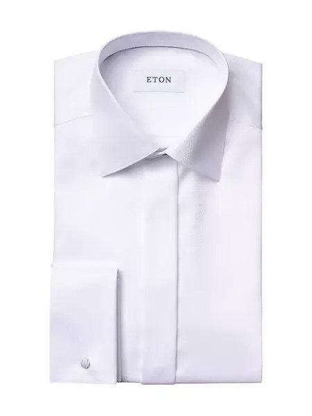 Рубашка современного кроя из ромбовидной ткани Eton, белый