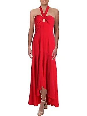 JILL JILL STUART Женское длинное вечернее платье хай-лоу без рукавов с красным галстуком 4