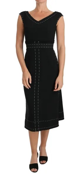 Платье DOLCE - GABBANA Черное шерстяное эластичное платье-футляр IT40 / US6 / S Рекомендуемая розничная цена 2600 долларов США