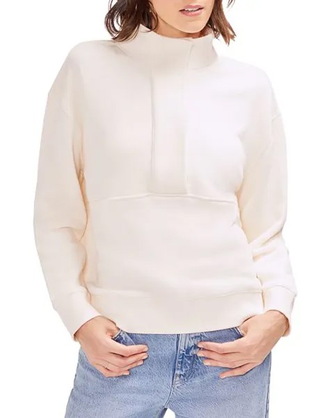 Хлопковый свитер с планкой на полупуговицах Three Dots, цвет Ivory/Cream