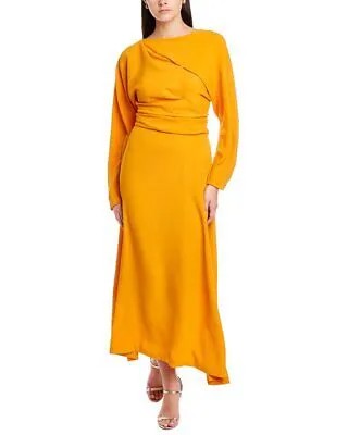 Платье миди на шелковой подкладке Oscar De La Renta женское оранжевое 4
