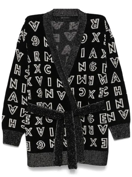 Armani Exchange кардиган с жаккардовым логотипом, черный