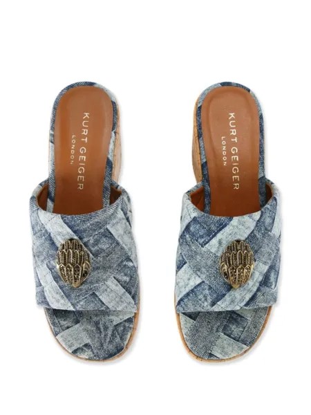 Джинсовые мюли Kensington Wedge 80 Kurt Geiger London, синий