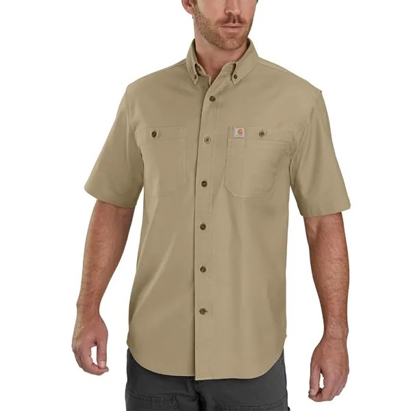 Рабочая рубашка rugged flex rigby с короткими рукавами Carhartt, хаки