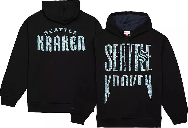Черный пуловер с капюшоном Mitchell & Ness Seattle Kraken Team OG