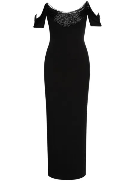 Платье-футляр с драпировкой Oscar de la Renta, черный