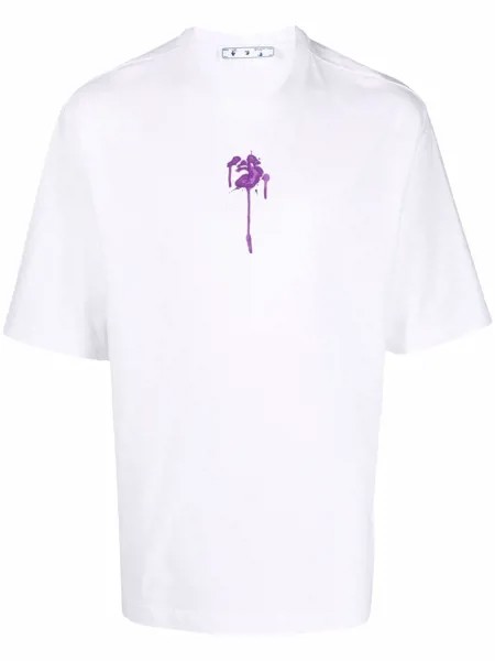 Off-White футболка с эффектом разбрызганной краски