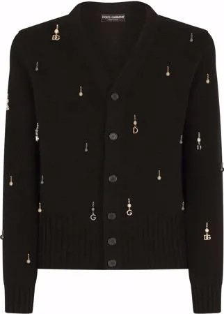 Dolce & Gabbana шерстяной кардиган с подвесками
