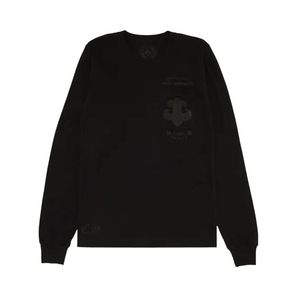 Эксклюзивная футболка с длинным рукавом Chrome Hearts Paris, цвет Черный