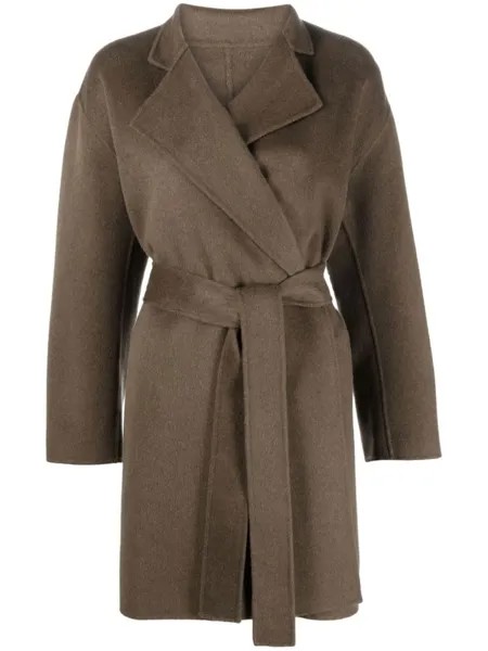 Filippa K пальто Edina с запахом и поясом, коричневый