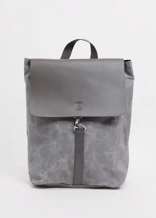 Серый рюкзак из кожи и парусины ASOS DESIGN