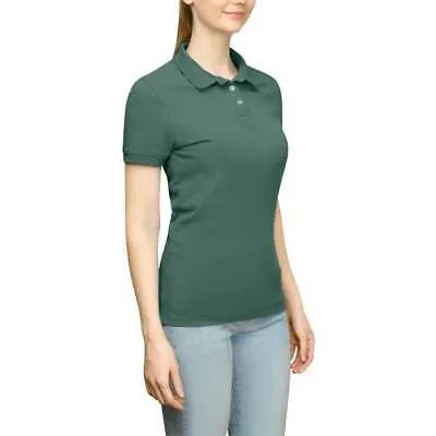 Рубашка поло с коротким рукавом из однотонного джерси Page - Tuttle женская зеленая повседневная P39919-HT