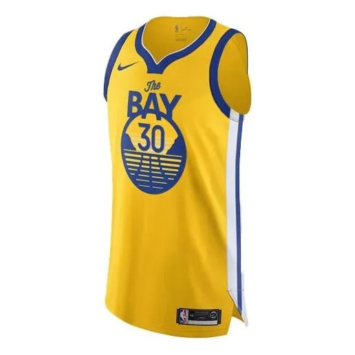 Футболка джерси баскетбольная майка жилет au player edition golden state warriors Nike, желтый