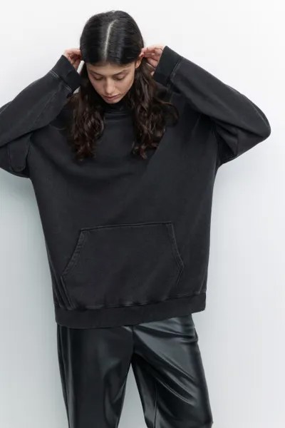 Худи oversize утепленная с состаренным эффектом