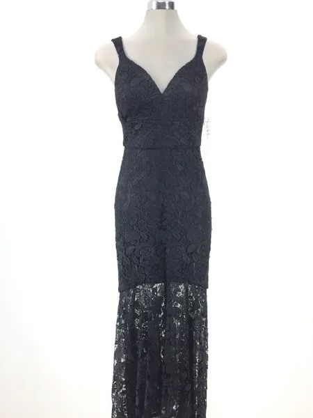 Николь Миллер, НЬЮ-ЙОРК, СЗТ, потрясающее вечернее черное кружевное платье русалки, размер 4
