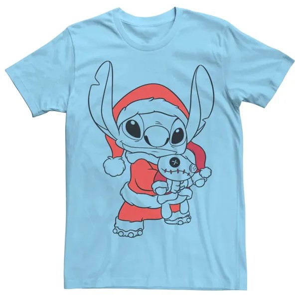 Мужская футболка Lilo & Stitch Christmas Stitch с портретом Санта-Клауса Disney
