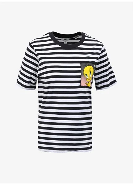 Женская футболка цвета экрю с круглым вырезом M1612489-86426-TWEETY ФУТБОЛКА С ПРИНТОМ Mavi, экрю
