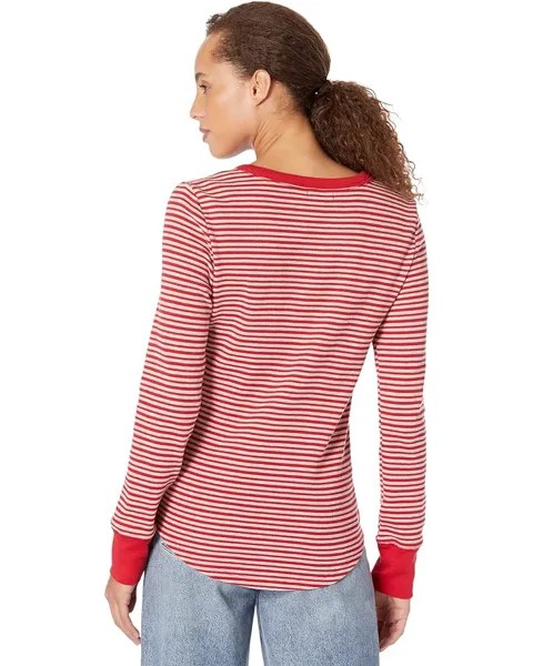 Рубашка U.S. POLO ASSN. Long Sleeve Striped Thermal Knit Shirt, цвет Engine Red