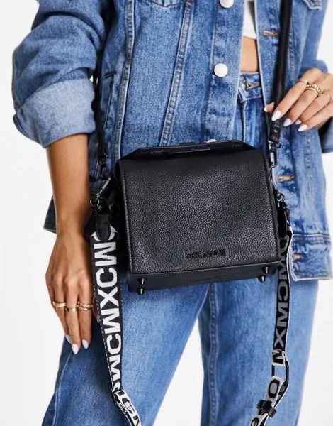 Черная сумка через плечо для фотоаппарата с логотипом на ленте Steve Madden Bkween-Черный