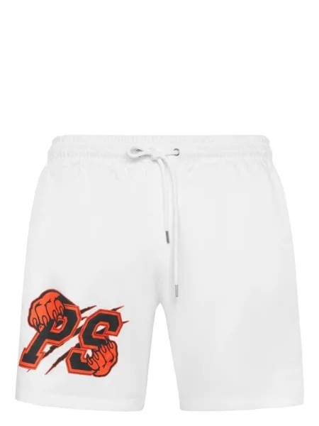 Plein Sport плавки-шорты с логотипом, белый
