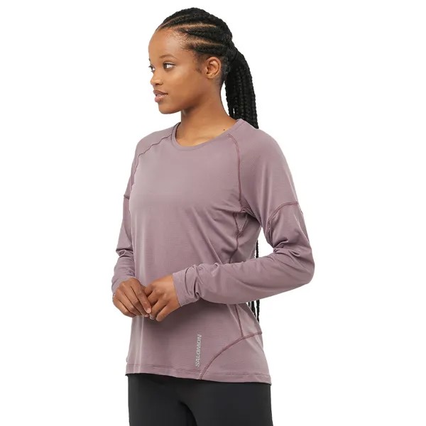 Спортивный топ Salomon Cross Run Long Sleeve, фиолетовый