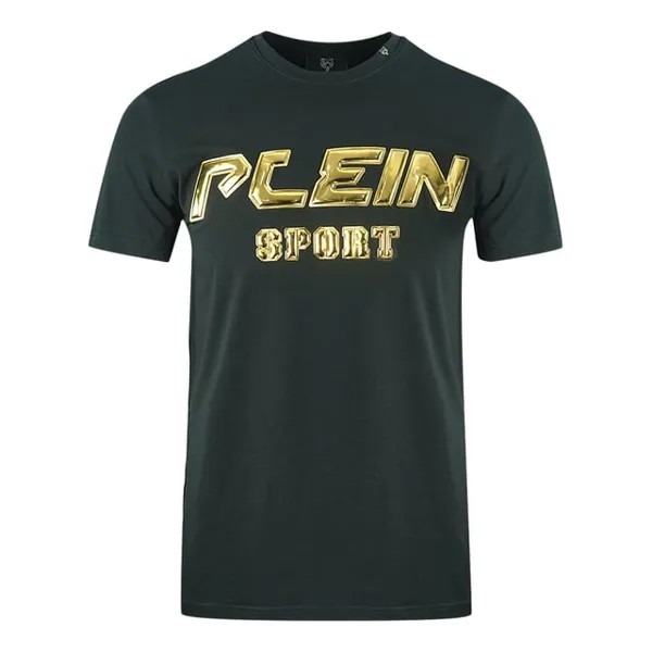 Золотая футболка с логотипом Plein Sport, черный