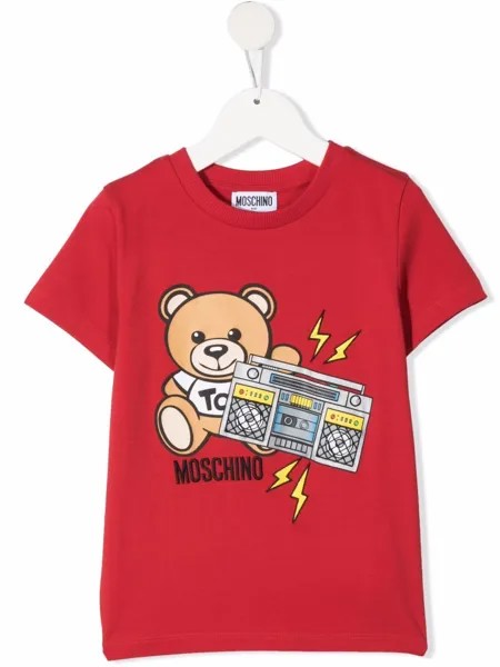 Moschino Kids футболка Toy Bear с логотипом