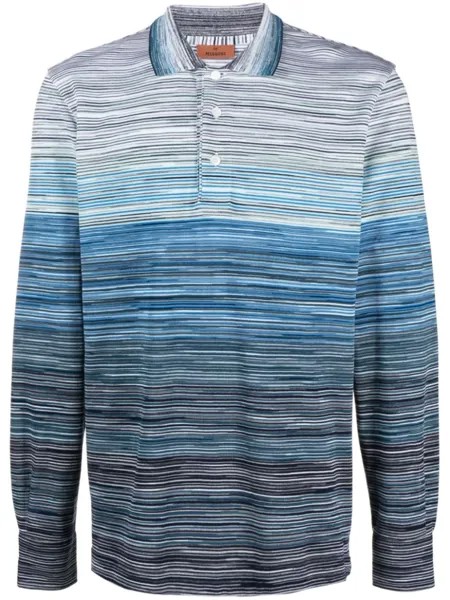 Missoni рубашка поло с длинными рукавами, синий