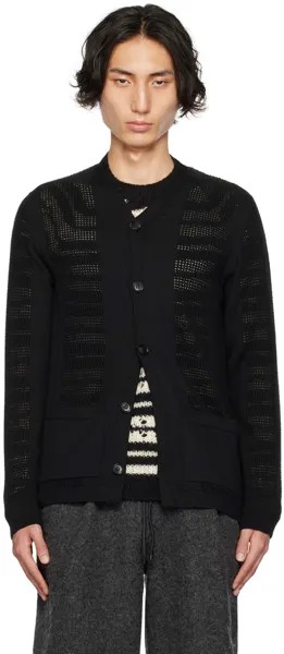 Черный кардиган с Y-образным вырезом Dries Van Noten