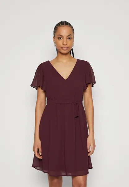 Коктейльное/праздничное платье VIMICADA V NECK DRESS VILA, цвет winetasting