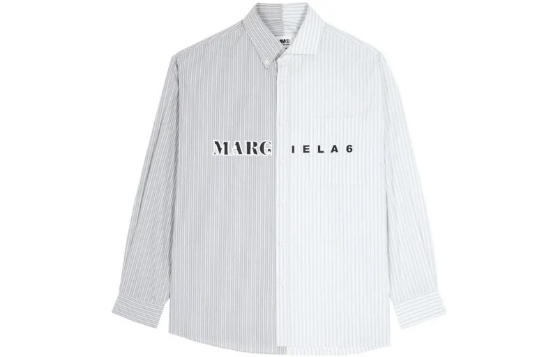 Рубашка женская белая/серая Mm6 Maison Margiela