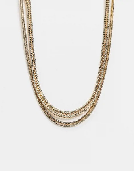 Золотистое многорядное ожерелье из цепочки-змейки Liars & Lovers-Золотой