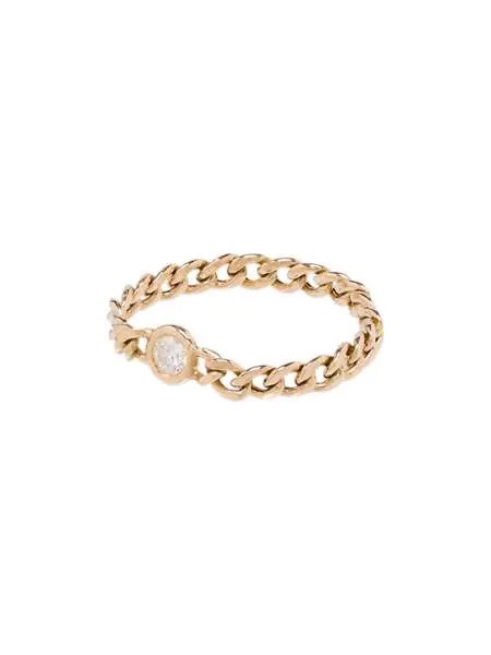 Zoë Chicco цепочное кольцо из желтого золота с бриллиантом