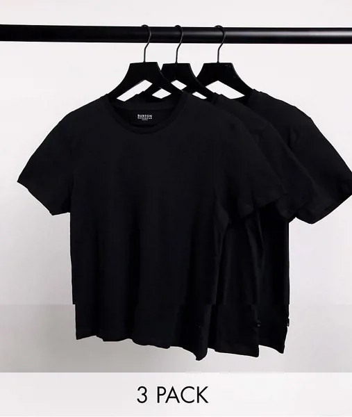 Набор из 3 черных футболок Burton Menswear-Многоцветный