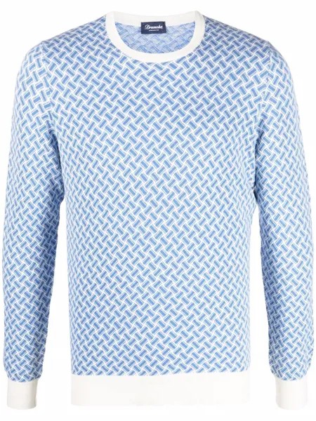 Drumohr geometric cotton-linen jumper