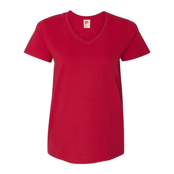Женская футболка с v-образным вырезом Hanes Essential-T, цвет Deep Red