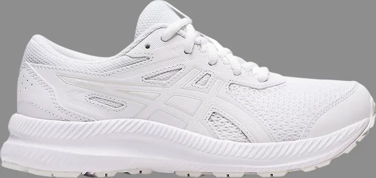 Кроссовки contend 8 gs 'triple white' Asics, белый