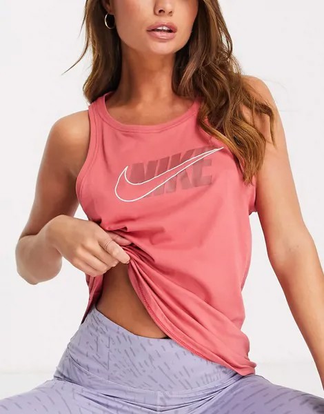 Розовая майка с логотипом-галочкой Nike Training Icon Clash-Розовый цвет