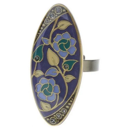 Кольцо Clara Bijoux, эмаль, фиолетовый, серебряный