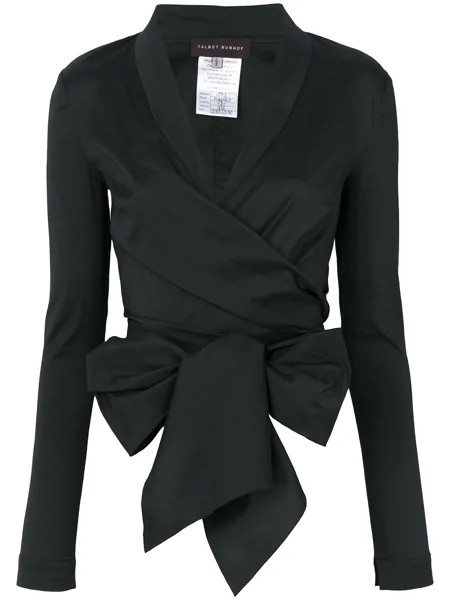 Talbot Runhof топ с запахом и бантом